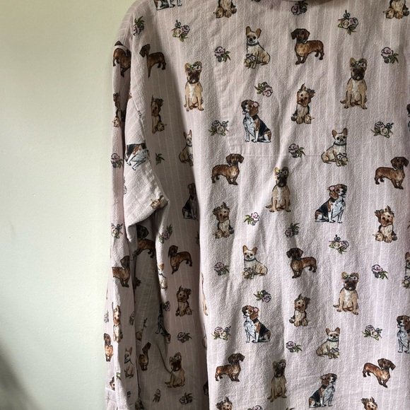 PJ Salvage Dog Print Flannel Pajama Top Sz Med - Picture 6 of 9